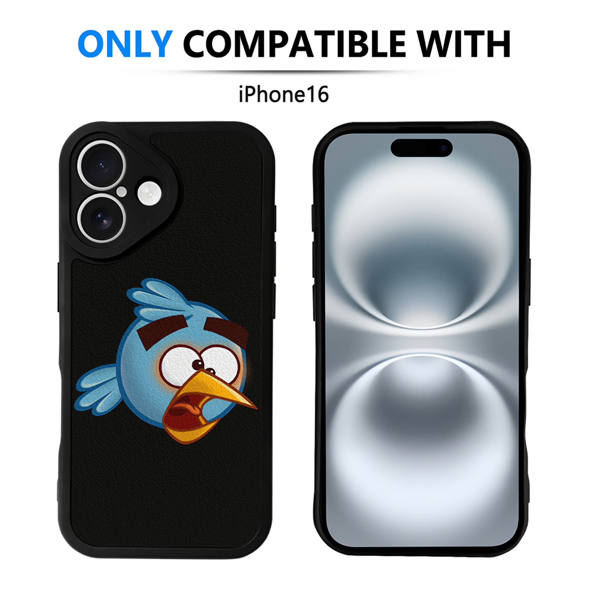 （画像用） Angry Birds アングリーバード 【iPhone 16シリーズ対応】シリコンスマホケース（レザー調） 材質：シリコン